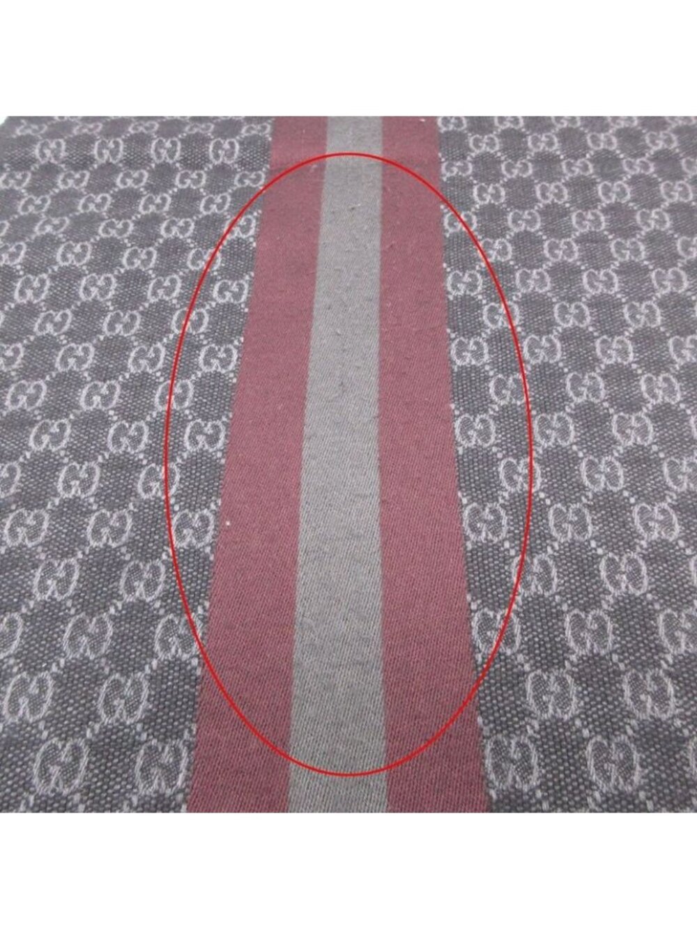 Gucci Scarf Shawl Web Line GG Pattern Fringe Gray Black - Picture 5 of 9